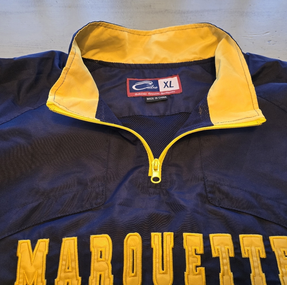 Marquette Golden Eagles Men's XL Mesh Lined Jacket, Cadre Brand, 1/4 Zip - Picture 5 of 13